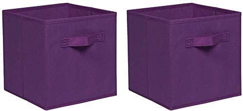 nozama Foldable Storage Cubes Set of 2 - Fabric Cube Boxes Household Cube Storage Box for Home Closet, 2 Pack Cloth Storage Bin with Dual Handles for Home Closet Drawers Organizer