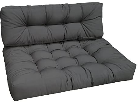 GMD Living Outdoor Palettenkissen Set Monaco, (1 Sitzkissen + 1 Rückenkissen) in anthrazit, Farbe:anthrazit