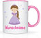 Print-Klex - Tazza con nome e principessa, motivo principessa, motivo principessa, con vestito viola, tazza da bambina, in ceramica con stampa 330 ml