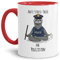 Berufe Tasse - Anti-Stress-Tasse für Polizisten - Lustige Kaffeetasse, Geschenk für Polizisten, Kollegen, Arbeit - Keramik Innen & Henkel Rot, 300 ml