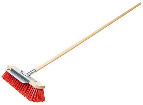 KOTARBAU® Spazzolone Scopa da strada 40 cm con bordo antigraffio 25 cm con manico in legno per la pesca di strade