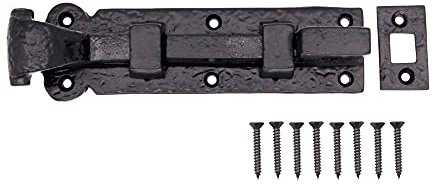 Black Antique Bolt for Doors Gates Sheds Bathrooms Scroll Work Tudor Design Necked 6