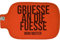 Hugo Frosch Wärmflasche mit Namen - personalisiert - Motiv Gruesse an die Fuesse - viele Farben & Motive – Wärmflasche - orange - Größe 19,5 x 31,5 cm - persönliches Geschenk mit Wunsch-Motiv und Wun