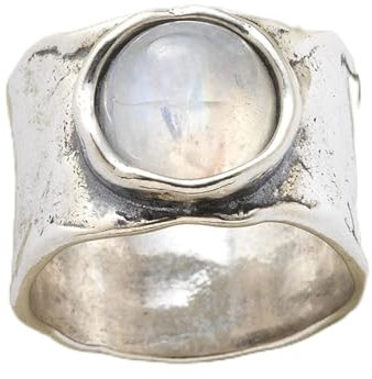 Ring Ringe Bijouterie Vintage Böhmische Mondstein Eheringe Für Frauen Weißgold Farbe Retro Große Große Stein Versprechen Ringe Aussage Mädchen Schmuck 9 Stylea