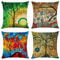 NIULAA 4er Set Kissenbezug 40x40 cm Bunt Baum Deko Kissen Leinen Couchkissen Kissenbezüge mit Muster Wohnzimmer Modern Kuschelkissen Sofakissen Zierkissen kissenhülle für Loungemöbel
