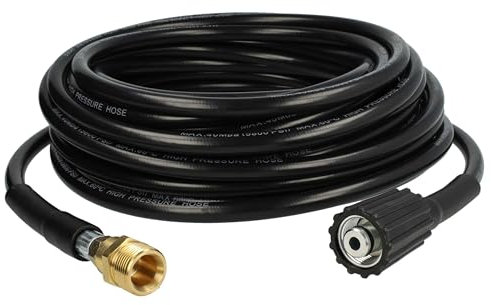 vhbw prolunga tubo flessibile da 15 m compatibile con Kärcher K4, K 300M-PL-HORNBACH, K 330 M idropulitrice con attacco filettato M22 x 1,5, nero