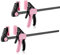 WORKPRO 300 mm Pink Clamps for Woodwork, Ratchet Bar Clamp Set, 440 mm Spreader, Quick Release & One-Handed Clamp, Ideal for Woodworking and DIY Projects, Max 68 kg Load Limit, 2 Pack