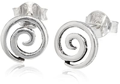NKlaus Paar Ohrstecker Keltische Knoten 925 Silber 7mm Fibonacci Spiral Ohrringe 12923