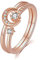 Mond Star Ring 925 Sterling Silber Verstellbarer Roségold Stapelbare Ringe Set Schmuck Geschenke für Frauen Freundin Mädchen Damen
