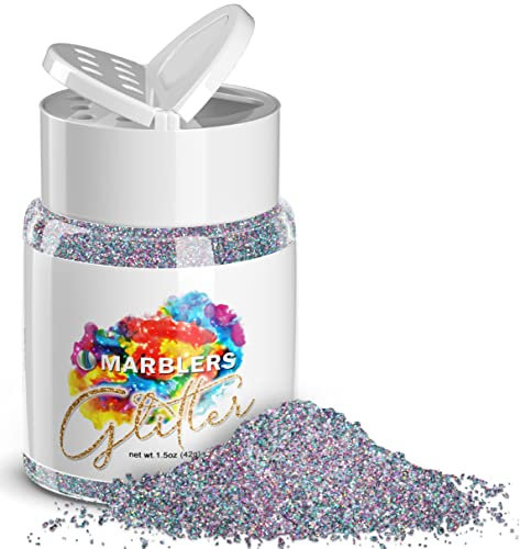 MARBLERS Holographic Glitter [Holo Fairy Powder] 1.5oz (42g) | Fine | Non-Toxic, Vegan, Cruelty-Free | Face, Body, Eyeshadow, Hair, Festival, Party Makeup | Nail Art, Polish | Resin, Tumbler, Candle