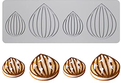 Molde de encaje de pastel, moldes de fondant de encaje de silicona, molde de impresión de artesanía de azúcar decoración de cocina Molecular de pastel comestible, 4 Hoyos Cebolla