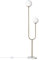 LEDKIA LIGHTING - Lampadaire Moonlight Brass | 2 Spots E27 | Design Moderne en Métal et Verre | Pour Salon, Chambre, Cuisine | Hauteur 153 cm, Largeur 35 cm, Longueur 25 cm, Doré, Métal