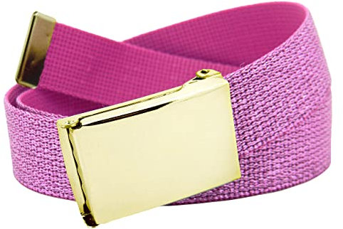 Build A Belt Boucle de ceinture dorée à rabat pour homme de 3,2 cm de large avec ceinture en toile, paillettes - rose, M 34-36