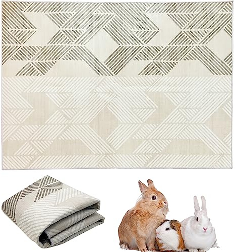 VCEPJH Extra große Kaninchenkäfig-Auskleidung, wiederverwendbar, 160 cm, waschbar, Hasen-Bodenmatte, weiche Tier-Bettwäsche, Käfig-Bodenbelag, rutschfeste Haustiermatte für Hunde, Welpen, Katzen