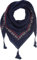 fashionchimp Damenschal mit Zier-Quasten und Muster-Mix Stickerei, Fransen-Schal, Dreieck-Tuch (Blau Ornamente)