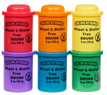 Colorations Wheat & Gluten Free Classic Dough - 6 Colors (5oz Each) | Non-Toxic, Play Dough, Bulk Set, Sensory Kit, Party Favors, Classroom Pack