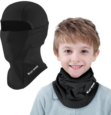 ICOCOPRO Passamontagna invernale per bambini, caldo balaclava, antivento, maschera da sci, maschera da tempesta per ragazzi e ragazze, taglia unica, Nero , Taglia unica