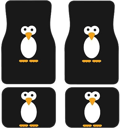 OPSREY Niedlicher Pinguin gedruckt Universal Auto Fußmatten Set Auto Fußmatten Teppich 4 Stück Set