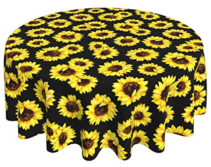 Wachstuchtischdecke Sonnenblume Wetterfeste Party Tischdecken Pflegeleicht Wachstischdecke 152Cm Für Garten Jubiläum Terrasse