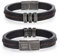 jewelora Bracelet Personnalisé Homme Bracelet avec 1-5 Noms Cuir Acier inoxydable Cadeau Fete des Meres Cadeaux pour Hommes Papa Noël Anniversaire (A-3 NAME)