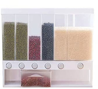 Ruiqas Cereal Storage Containers Kitchen Dry Food Bucket Wall Mount Cereal Grain Rice Dispenser for Home Kitchen