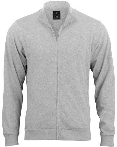 STARK SOUL Sweatjacke BLANK, mit Stehkragen, Reißverschluss und 2 Schubtaschen | French Terry Grau XL