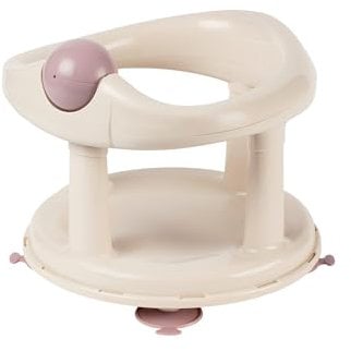 Bebeconfort Asiento Bañera Bebe, Sillón de Baño y Ducha, Silla Giratoria de 360 Grados para Baño de Bebé, con Ventosas de Seguridad, Beige
