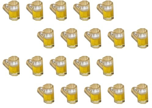 UPKOCH Miniatur BierkrüGe Puppenhaus ZubehöR, 40 StüCk Harz Mini Bierbecher Modell, Realistische Farben Und Formen FüR Dekoration Und DIY Bastelprojekte