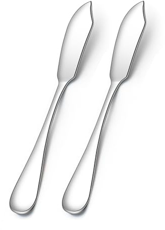 AOOSY Stainless Steel Butter Knives, Cheese Knives, Butter Spreader for Kitchen Restaurant Party,Set of 2