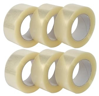 AntDau71® - Nastro adesivo da imballaggio trasparente, per pacchi, trasloco e spedizioni. Confezione da 6 rotoli 50 mm x 132 mt