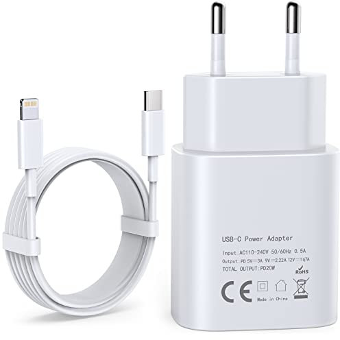 iPhone Ladegerät und Ladekabel Schnellladekabel Lightning Kabel [MFi Zertifiziert] iPhone Ladekabel Für iPhone 14/14 Pro/14 Pro Max/13/12 /11/ X/XR/XS USB C iPhone Lightning Kabel Netzteil