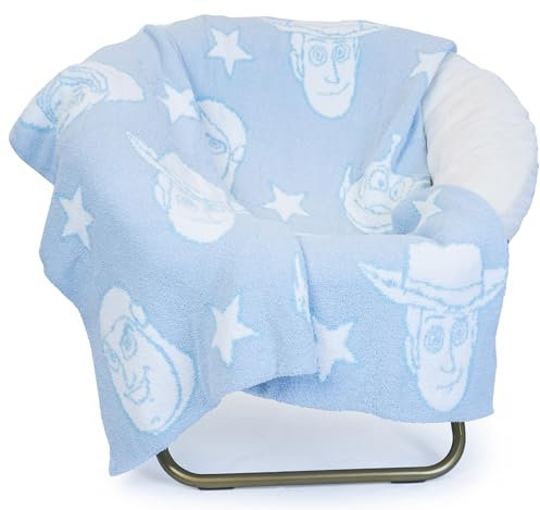 Disney Pixar Toy Story Federstrick-Überwurfdecke, flauschig, Woody and Buzz Lightyear, flauschige Decke, Maße: 127 x 152,4 cm, superweiche, leichte Bettwäsche