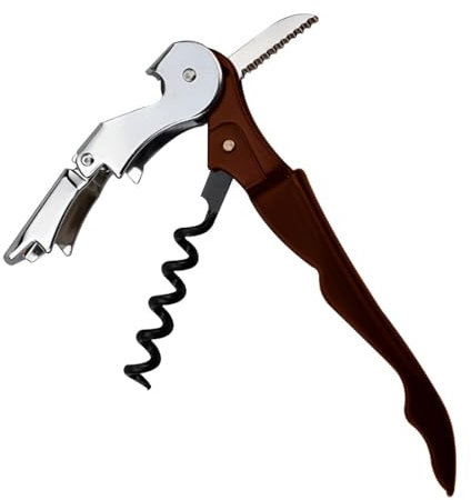 XPEX Tire Bouchon Ouvre bouteille Tire-bouchons Tire Bouchon Sommelier, Couteaux de Sommelier en Acier Inoxydable avec Décapsuleur et Coupe-Capsule(Rouge)
