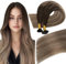 Easyouth U Tips Extensions Echthaar Ombre Blond Haarverlangerung Echthaar Extensions Keratin Bondeings 1g/s Bonding Extensions Echthaar #2/6/18 Dunkelstes Braun Balayage Aschblond 50g 50s 35cm