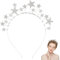 ZEYIYER 19 cm Strass Silber Stern Haarreif Krone, Kostüm Haaraccessoires, Sterne Prinzessin Party Hochzeits Haaraccessoires für Frauen und Mädchen