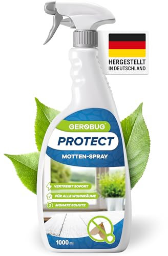 Gerobug Motten-Spray 1000 ml - Mittel gegen Motten - Mittel gegen Lebensmittelmotten - Anti Motten Küchenmotten - Mottenabwehr bei Lebensmittelmotten und Kleidermotten - Mottenspray Kleidermotten
