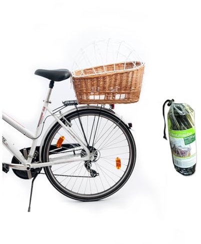 Aumüller Fahrrad-Tierkorb mit Halter + Schutzhaube - Gepäckträgermontage
