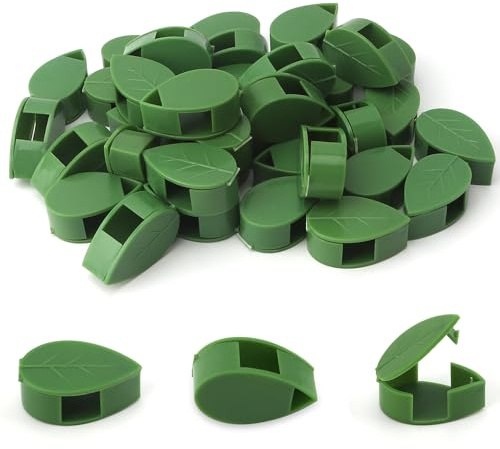 40 Pcs Leaf-Shaped Plant Climbing Wall Clips - Self-Adhesive Green Vine Fixture for Climbing Plants
