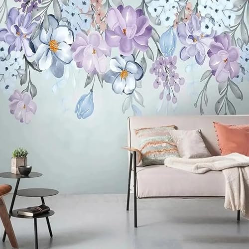 Rqwybcaxn 3D Wandbild Tapete Nordic Blume Wandmalerei Wohnzimmer TV Sofa Schlafzimmer Hintergrund Home Decor-200x140cm