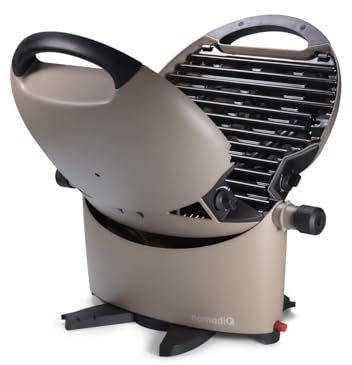 NOMADIQ BBQ Camping | Tischgrill | Compact | 2 Brenner | gasgrill camping | gasgrill balkon Wohnmobil | grillplatte, portable, outdoor, barbecue, outdoor kocher