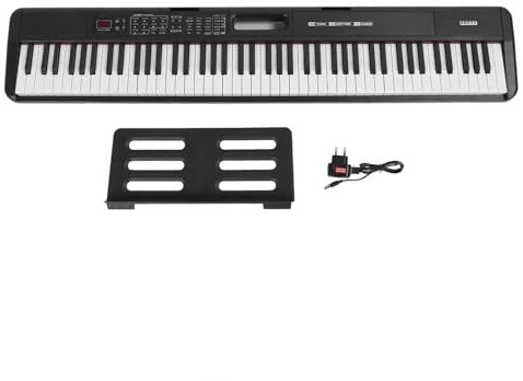 Piano con Teclado Eléctrico, 88 Teclas, Piano con Teclado Profesional, Carcasa de ABS, 110 X 21 X 5,8 Cm (Enchufe de la UE)