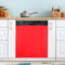 Red Dishwasher Magnet Cover for Door Front, Large Metal Decorative Kitchen Dishwasher Panel Decal Refrigerator Magnetic Decor Sticker 58 x 66 CM