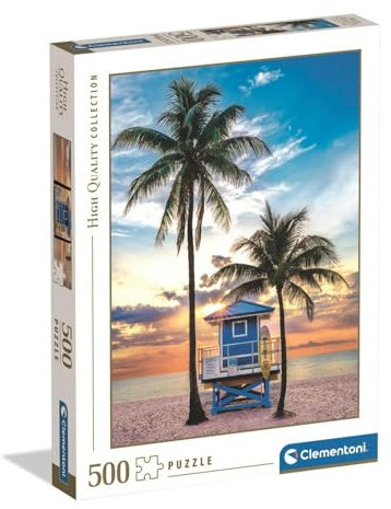 Clementoni Puzzle Collection - Miami Beach Florida 500 Stücke - Puzzle für Erwachsene 14-99 Jahre, Geschenk für Mann und Frau, Made in Italy, 35568