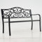 COSTWAY Gartenbank Metall, Sitzbank aus Gusseisen für 2 Sitzer, Parkbank mit Rückenlehne & Armlehne, Metallbank, Eisenbank für Garten, Terrasse, Balkon, 128 x 62 x 89 cm, Schwarz