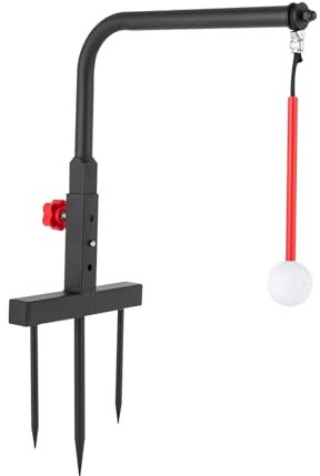 Golf Swing Trainer for Outdoor, 3 Adjustable Heights Golf Training Aids Automatic Ball Return Golf Swing Training Aid for Outdoor Golf Practice, Strength & Tempo Training for Chipping Hitting