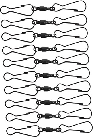 HYTROVE 10Pcs Stainless Steel Dual Swivel Hooks Rotatable Hanger for Windsock Wind Chimes Bird Feeders and Plants Outdoor Utility Hooks