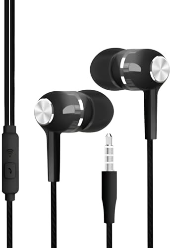 wiroouia Cuffie con cavo, auricolari in-ear con microfono, jack da 3,5 mm, con cancellazione del rumore, per viaggi, aereo, studio, registrazione, allenamento, scuola, produzione musicale