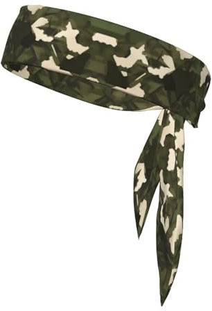 Army Camouflage doppelseitige athletische Bandage mit bedrucktem Sport-Stirnband, geeignet für Tennis, Ninja, Karate, Laufen und Yoga