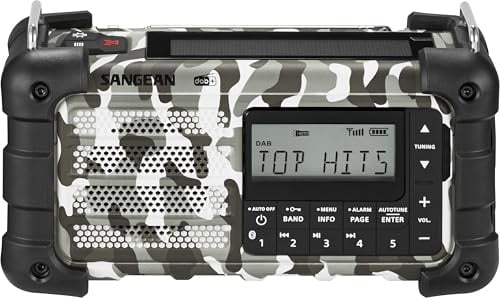 Sangean MMR-99 DAB+ Artic Camo Notfallradio mit Kurbel, Solar und Bluetooth