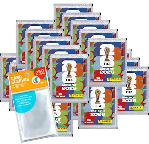 Bundle mit World Cup 2026 Sticker 25 Tüten + Exklusive Collect-it Hüllen (Eigenmarke Bundle)